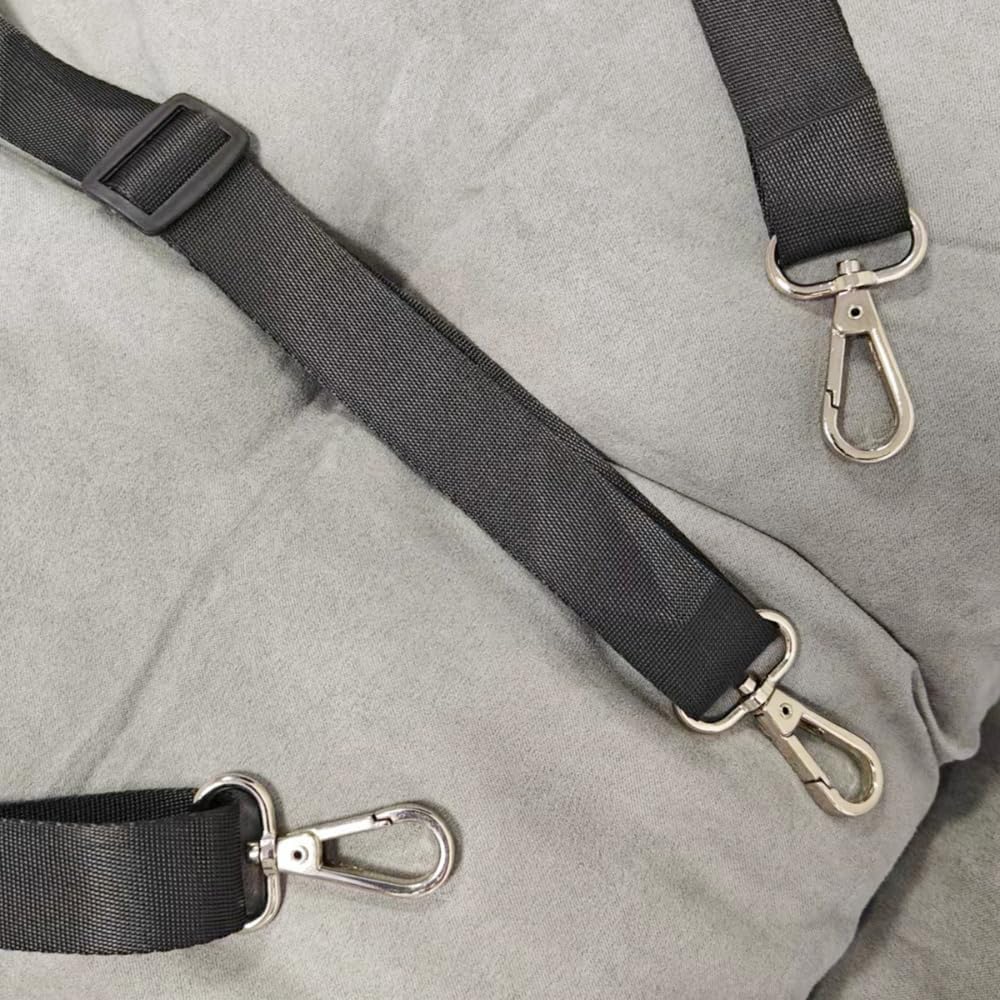 Dog Car Seat, Safe Cozy Travel Bed Carrier with Clip-On Leash, Storage Pockets, Water-Resistant & Machine Washable for Puppies(Dark Grey 3 Seat)