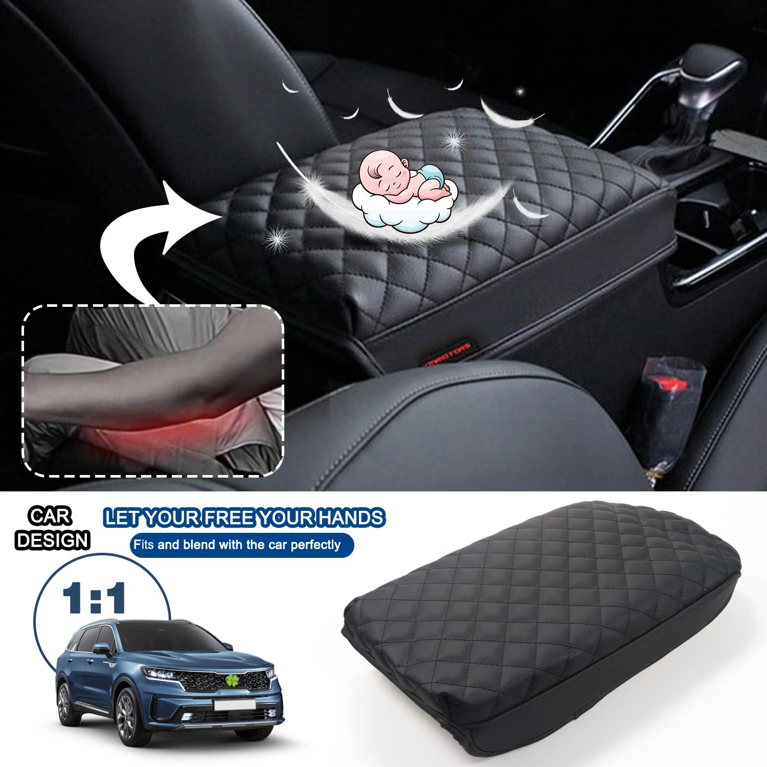 Armlehnenbezug Für Kia Sorento MQ4 2020-2025 - PU Leder Mittelkonsole Abdeckung