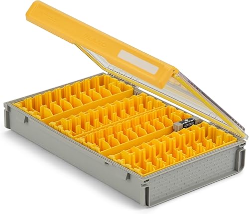Miniatura 160 de Plano Edge 3700 - Caja de almacenamiento vertical de cebo y cebo espía, gris y amarillo, soporta hasta 52 cebos verticales, caja organizadora