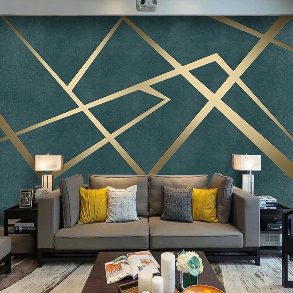 Carta Da Parati,Moderno Motivo Geometrico A Strisce Dorate Semplice Nordico Grande Carta Da Parati Autoadesiva Buccia E Bastone Carta Di Contatto Staccabile Vinile Murale Adatto Per Soggiorno Camera