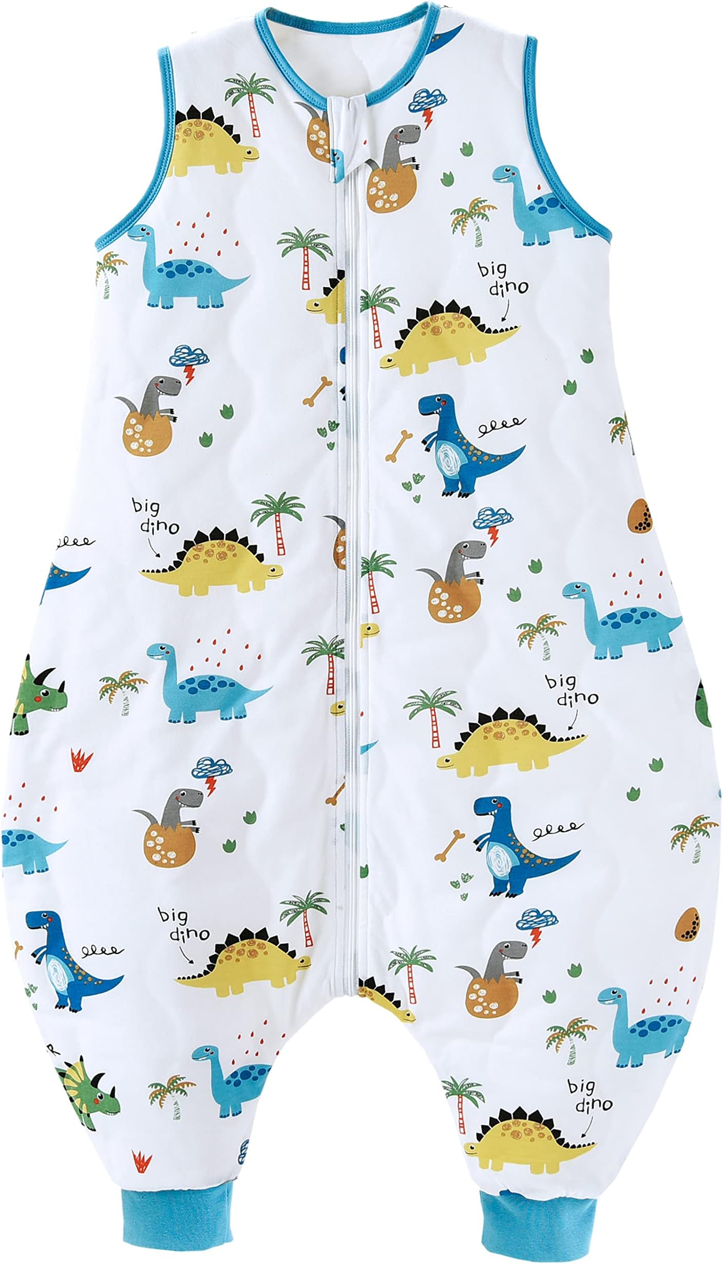 Chilsuessy Toddler Sleeping Bag with Feet (CPC Certification) 2.5 Tog Baby Sleeping Sack with Legs Pyjamas Infant Walking Cotton Wearable Blankets, Dinosaur Park, 80cm/2-3 Years