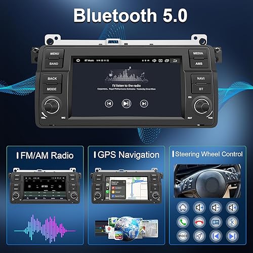 Miniatura 6 de SWTNVIN Radio de coche para BMW Serie 3 E46 Rover MG ZT 1999-2005 Android 14 CarPlay y Android Auto estéreo incorporado 4G LTE WiFi DSP BT5.0 GPS