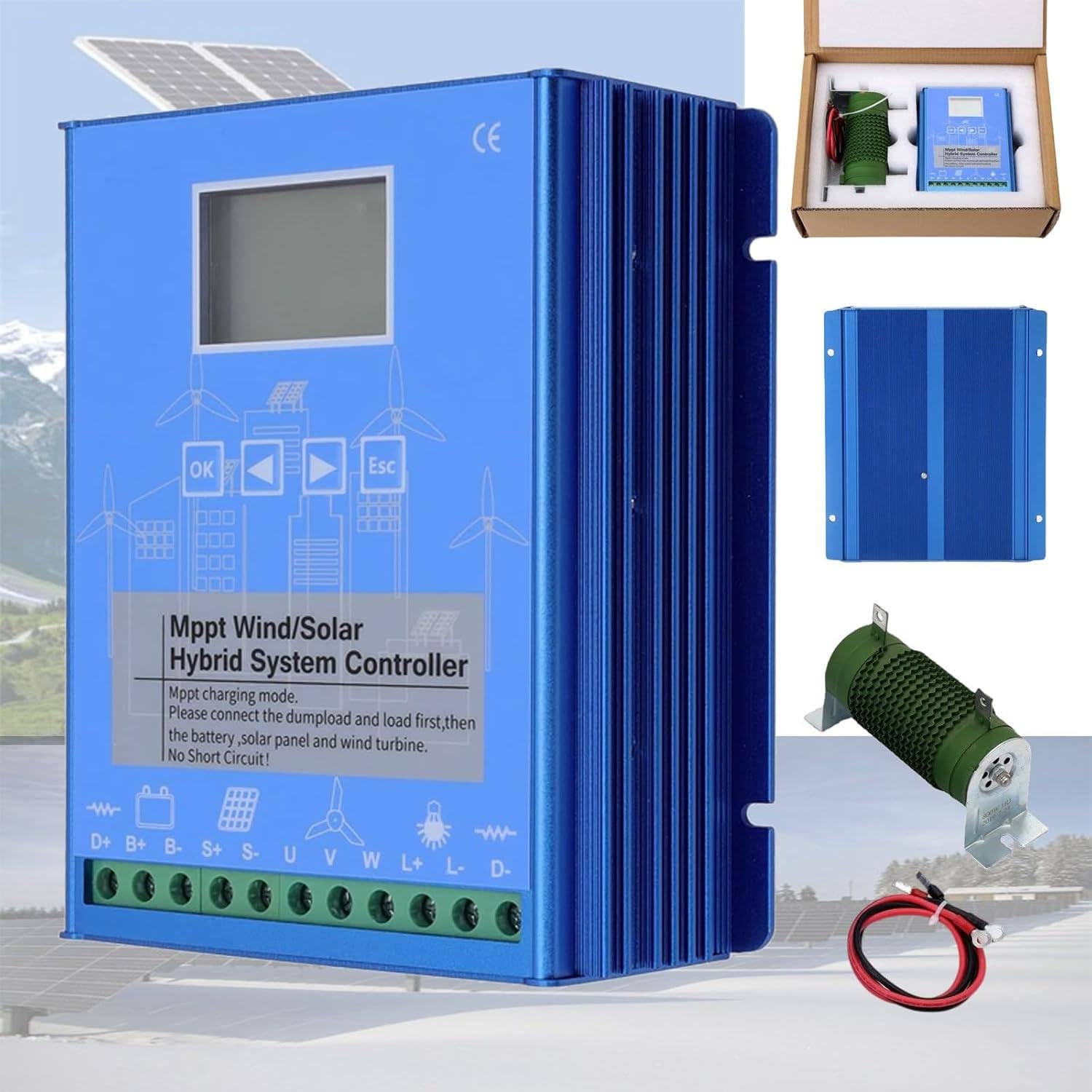 12000W-18000W Wind-Solar-Hybridsysteme MPPT-Laderegler mit Dump Load 10000-W-Windturbinengenerator 6000-W-Solarpanel,12000W-48V