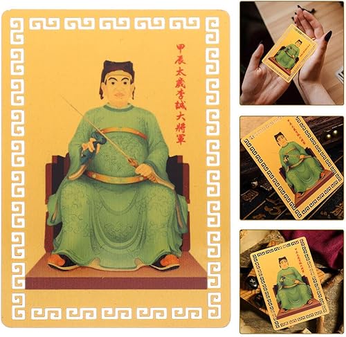 Miniatura 9 de BESTOYARD 2 tarjetas de amuleto chino Fengshui Tai Sui Golden 2024 Símbolo Fengshui Talismanes Tarjeta para Año Lunar Chino del Dragón Bendiciones