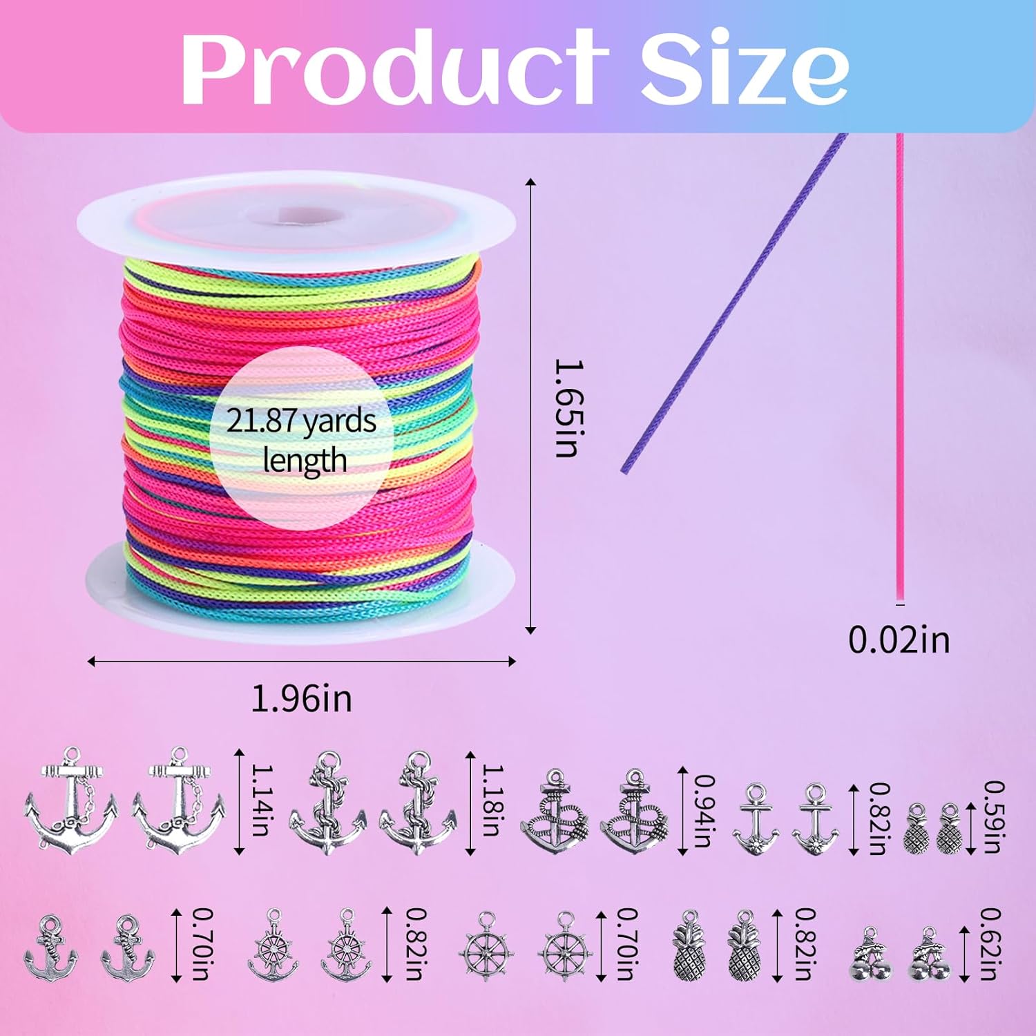 Nylon String for Bracelets, 20 Rolls Chinese Knotting Cord 0.7mm Kumihimo Friendship Bracelet String Making Kit Beading Thread for Jewelry Making, Necklaces, Macrame Craft, Wind Chime, Blinds String - Image 4