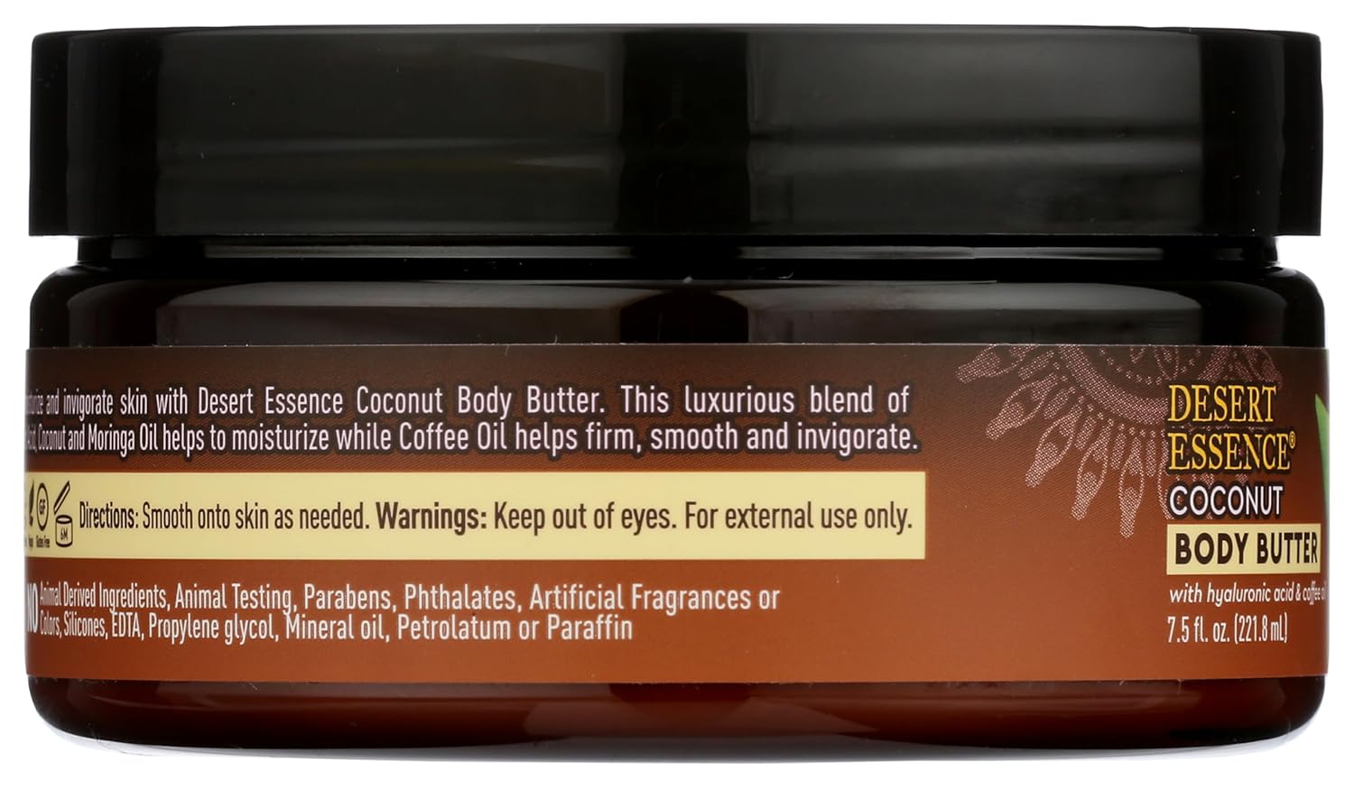 Desert Essence Coconut Body Butter 7.5oz - Hyaluronic Acid & Coffee Oil - Deeply Moisturizing and Nourishing - Moisture Rich Botanicals Coconut Oil & Moringa Oil - Helps Firm, Smooth and Hydrate - Image 4