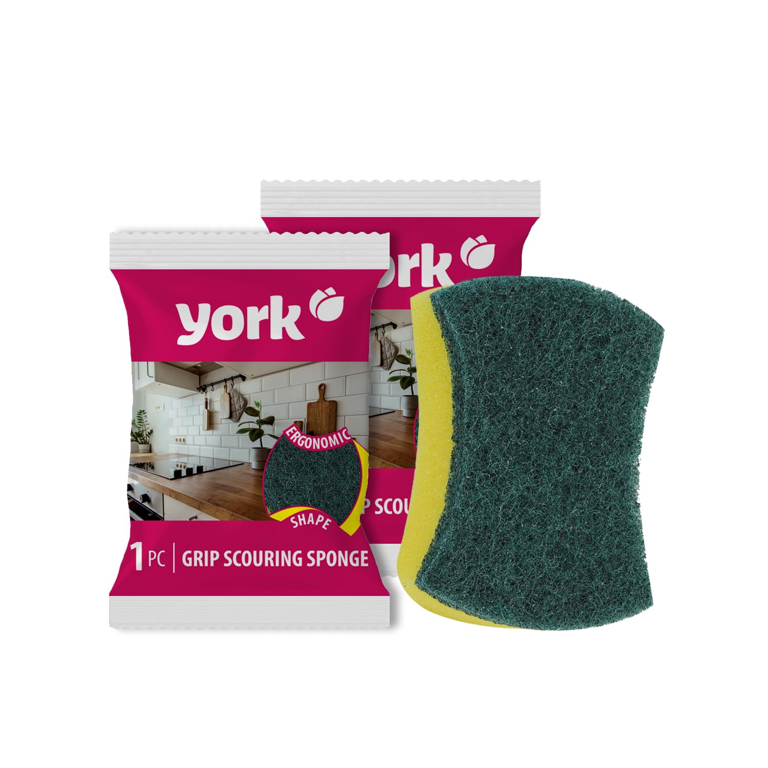 YORK Scouring Scrubby Non-Scratching Sponge - Pack of 6, Gentle and Effective Cleaning Sponges for Kitchen, Non-Stick Cookware, Glassware, and Household Surfaces - Durable and Safe for Everyday Use (B0D73V1R97) Amazon Price History, Amazon Price Tracker