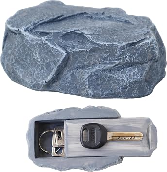 Hide a Spare Key Outdoor Waterproof Fake Rock Key Hider Safe Storage Lock Box For Outside Indoor Garden Ornament Decorative Faux Stone Large Size Design House Holder