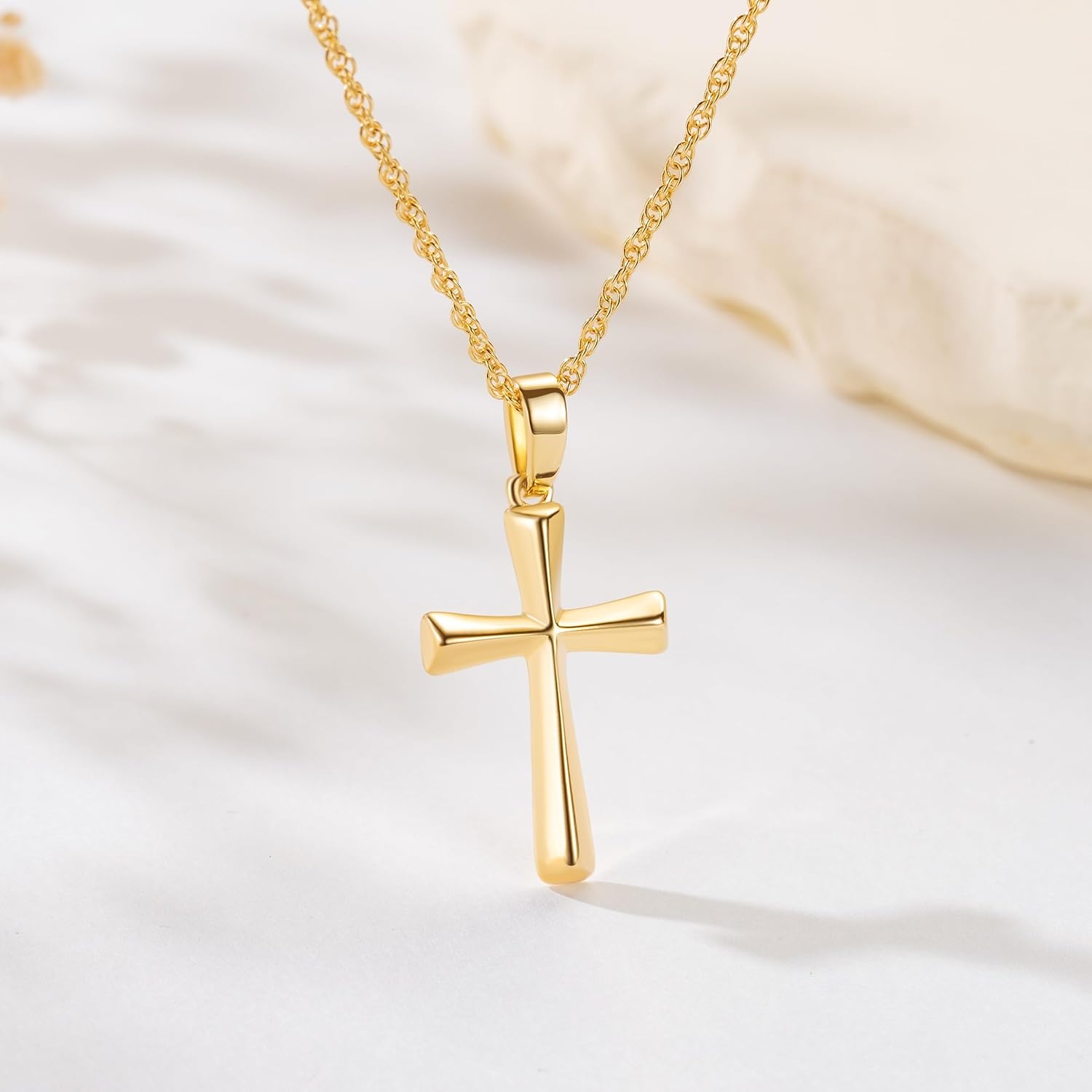 Cross Necklace for Women 14K Gold Cross Necklaces for Women Gold Cross Chain Pendant Necklace for Women Faith Crosses Necklaces for Womens Adjustable Chain - Image 6