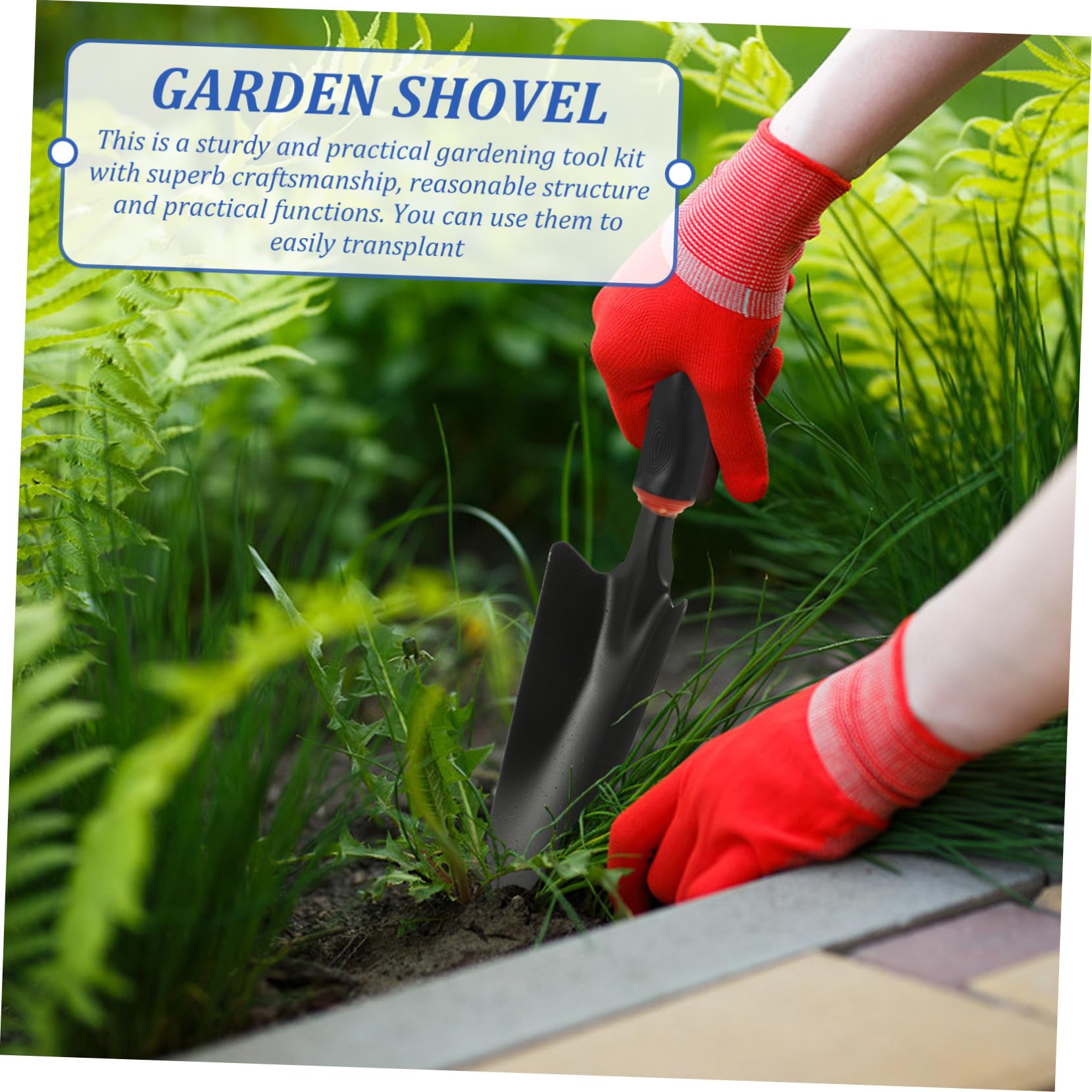 5 Stück Gartengeräte mit Kleinem Gartenspaten und Robuster Gartenschaufel aus Eisen mit Leichtem Vinylgriff für Vielseitige Gartenarbeit im Außenbereich