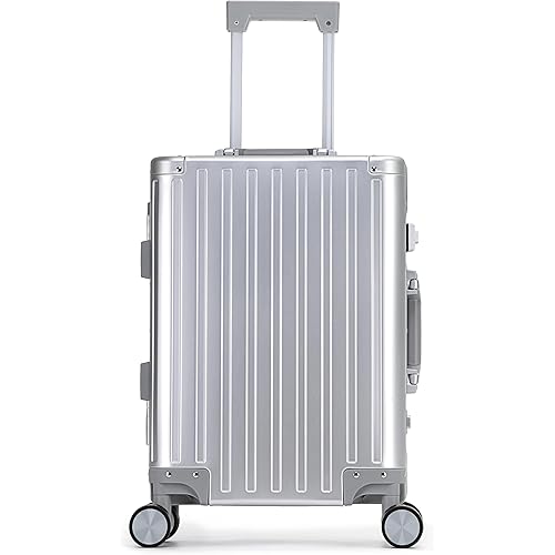 YYW Full Aluminum Carry On Luggage - Airline Approved Hardside Suitcase with TSA Lock Hardside Lightweight Suitcase and Silent Wheels Ideal for Business Travel