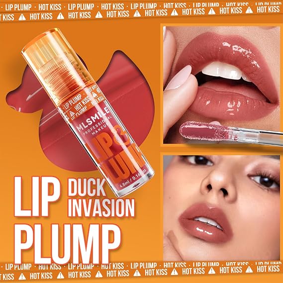 3PCS Duck Plumping Lip Gloss,Plump Lip Gloss,High Pigmentation Shine Finish,Duck Plumping, Non-Sticky Matte FInish,Infused with Spicy Ginger,Clearly Spicy