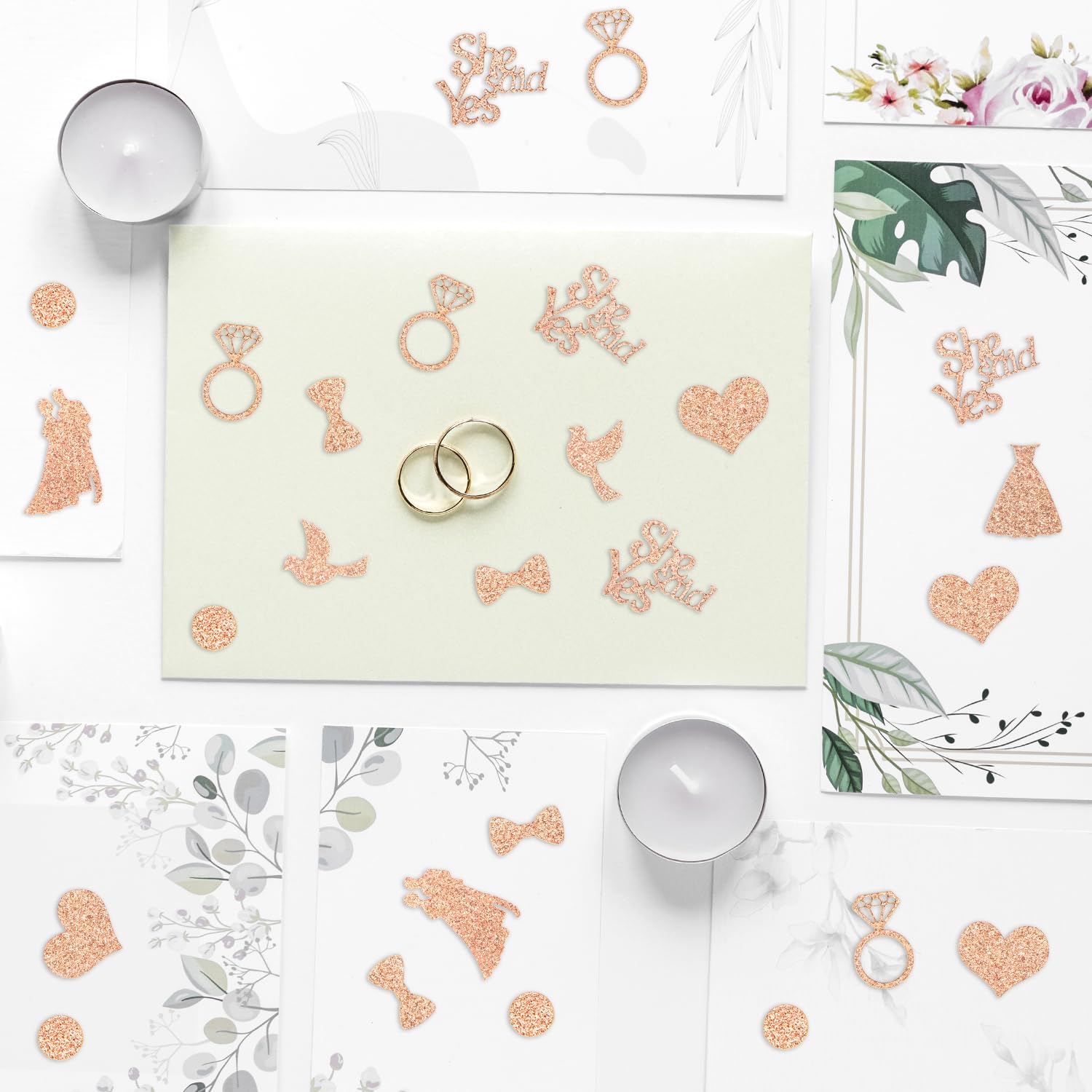 Confettis De Table Or Rose 15 G – Décoration De Fête De Mariage