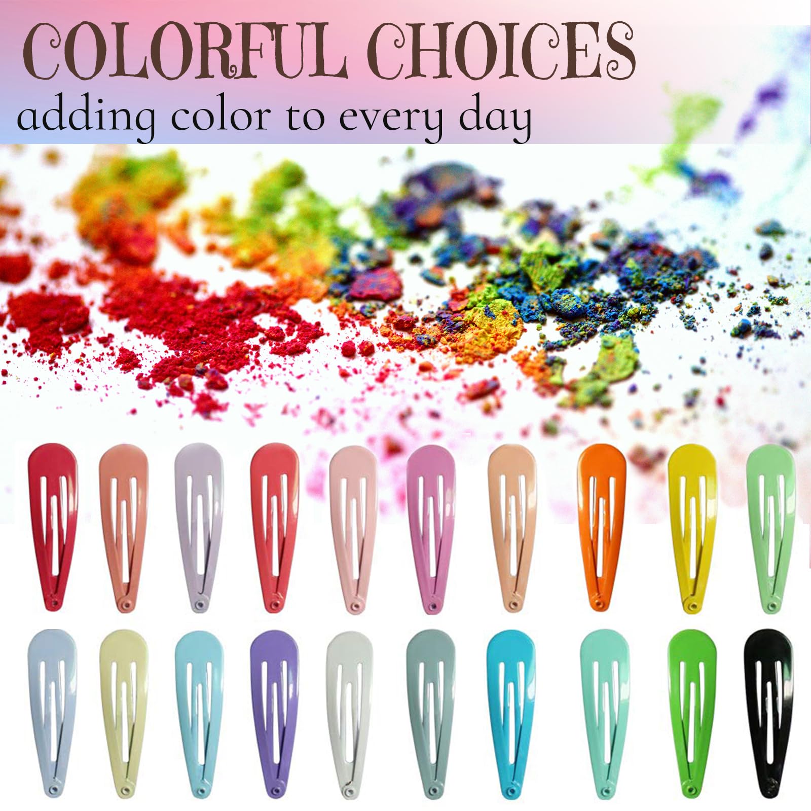 Colourful Candy Curl Hair Clips - 80 Pack, 2 Inch Metal Snap Hair Clips for Girls Baby & Kids - Fun Hair Accessories for Fine Hair - Image 2