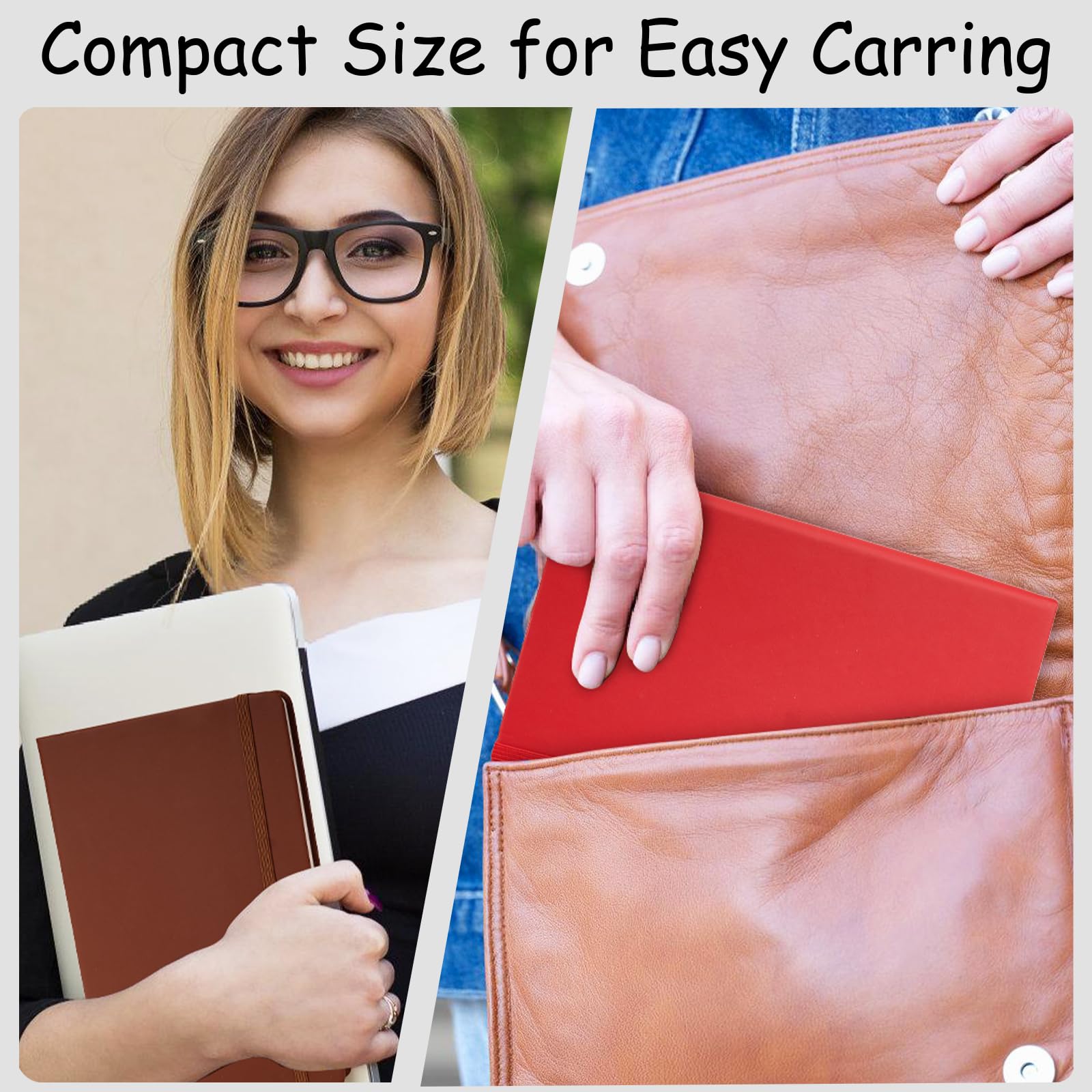 Dynta Paquete de 20 diarios de tapa dura a granel, cuadernos rayados A5 para el trabajo, 200 páginas/100 hojas, 5.8 x 8.4 pulgadas, cuaderno de rayas universitarias de 10 colores para mujeres y