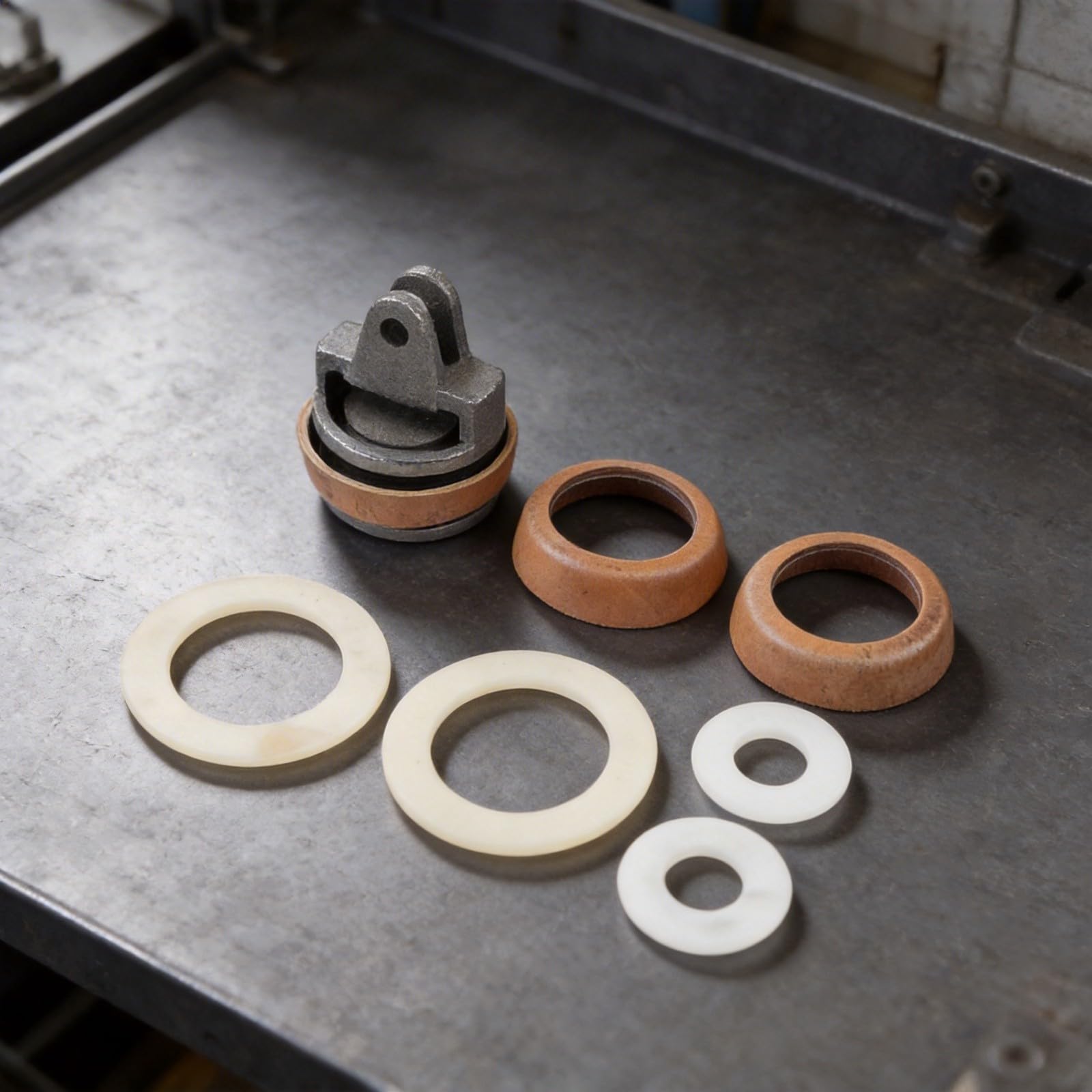 Kit di ricambio pistone e guarnizione per pompe con manico modello 75, in ghisa con pelle di vacchetta e guarnizioni in gomma, set di riparazione manuale da giardino per la manutenzione di pozzi e