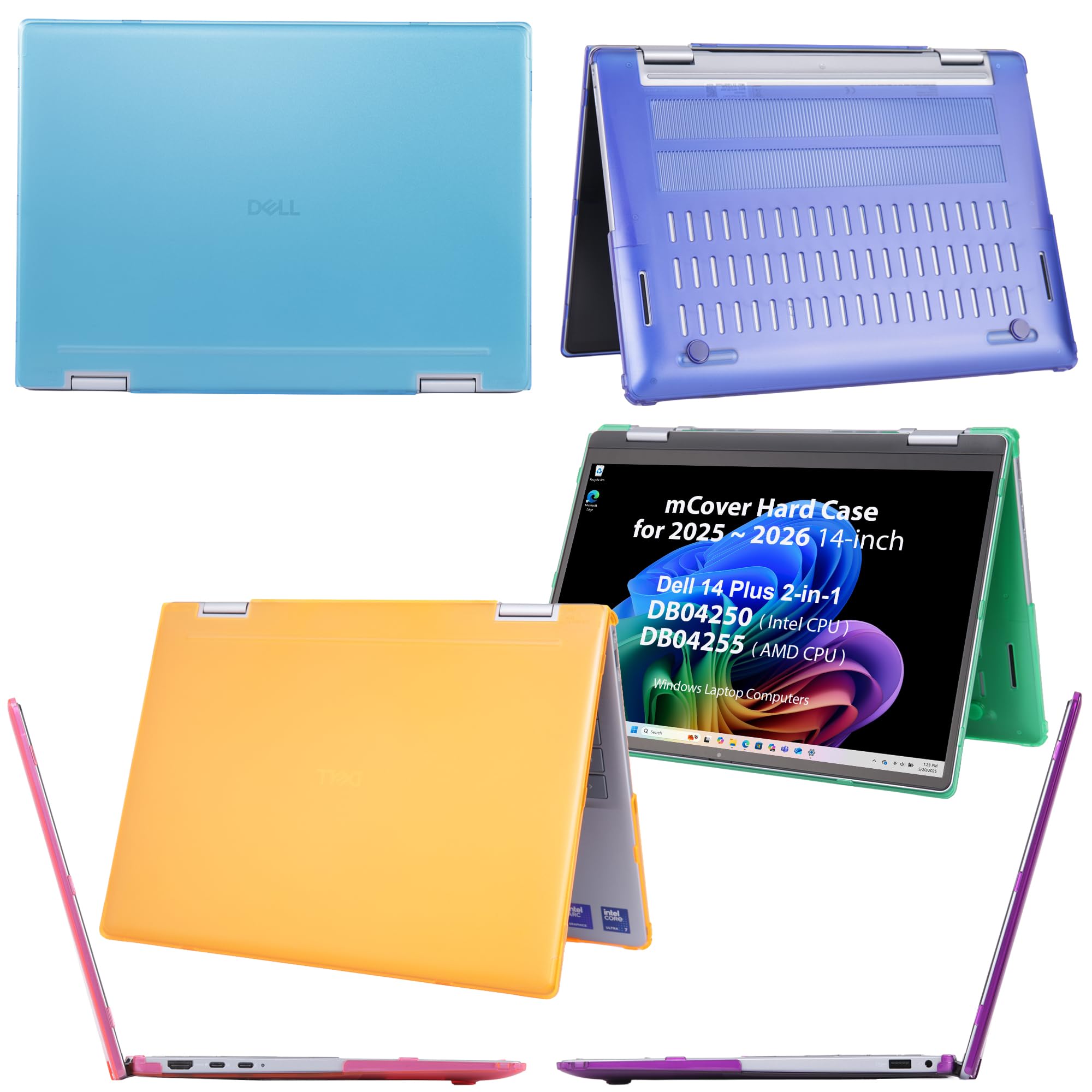 mCover Funda solo compatible con Dell 14 Plus 2 en 1 DB04250 / DB04255 Windows de 14 pulgadas 2025-2026 (no es compatible con ningún otro modelo Dell), transparente