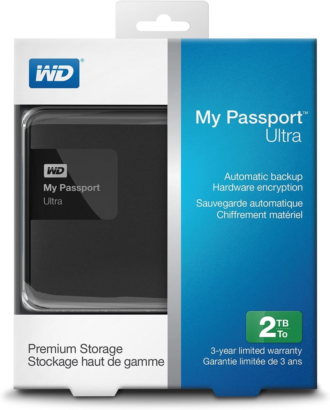 WDBBKD0020BBK-NESN My Passport Ultra 2 TB Portable External 【ミニストレージ】 Har