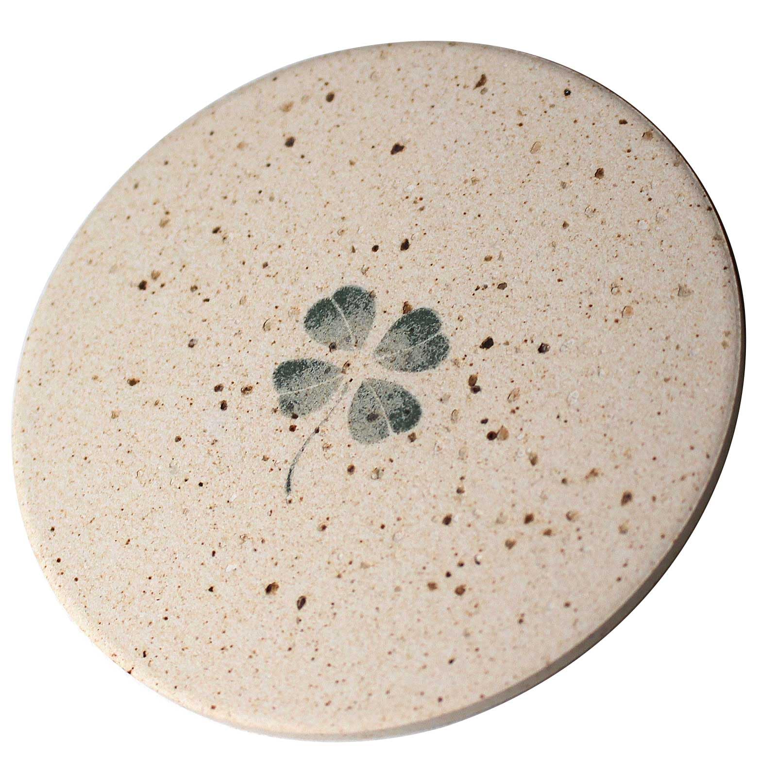 Four Leaf Diatomaceous Earth Coaster, Green