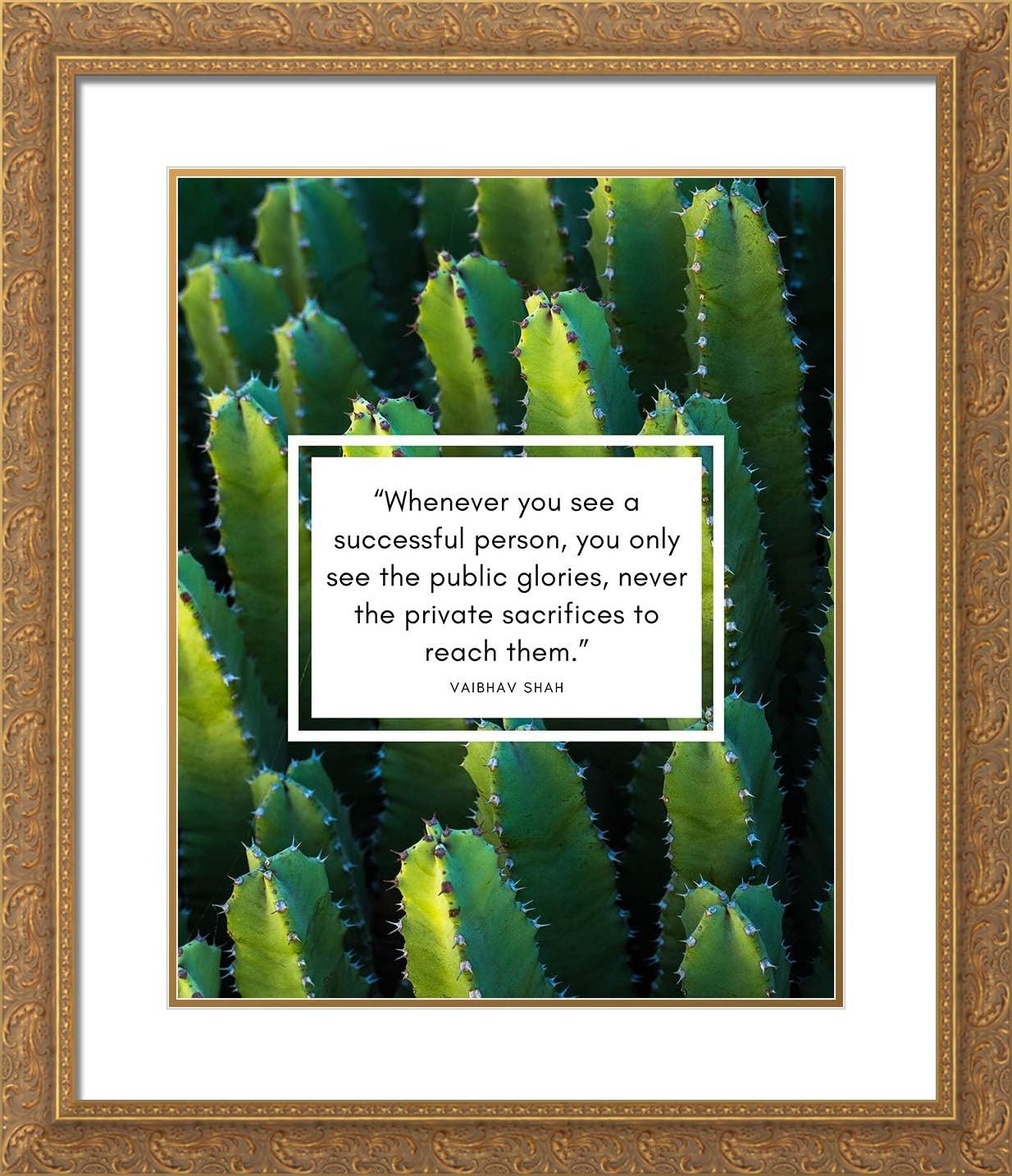 ArtsyQuotes 15x17 Gold Ornate Framed and Double Matted Museum Art Print Titled Vaibhav Shah Quote: Public Glories