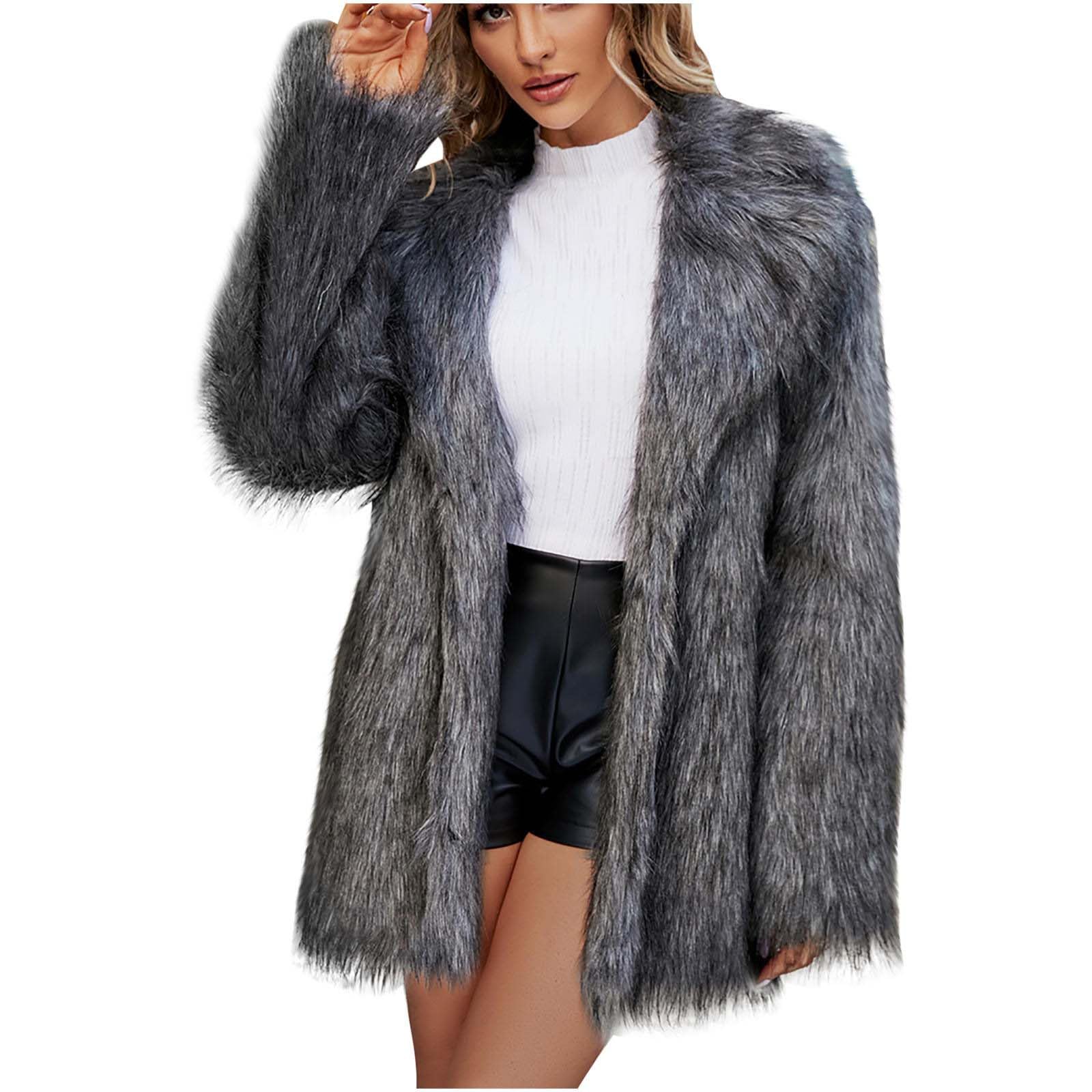 Giubbotto Donna in Pelliccia Sintetica Cappotto In Pile Donna Ecopelliccia Inverno Caldo Cappotto Shaggy Corto Parka Cappotti Giacche Piumino