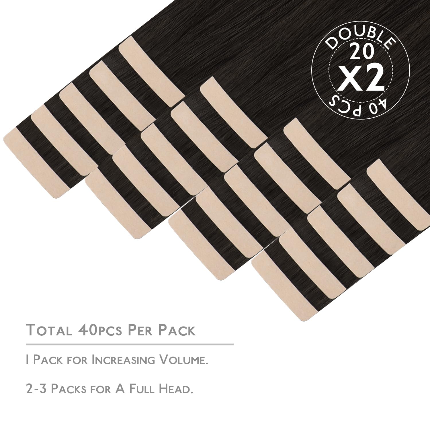 Wennalife Tape in Hair Extensions Human Hair, 40pcs 100g 18 inch Dark Brown Hair Extensions Real Human Hair Straight Tape in Extensions Invisible Human Hair Extensions Reusable Real Hair Extensions