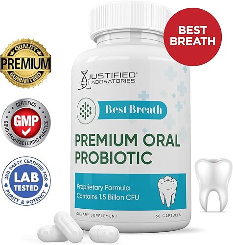 Miniatura 2 de Justified Laboratories Best Breath 1.5 mil millones de UFC Probiótico Apoyo Oral 60 Cápsulas