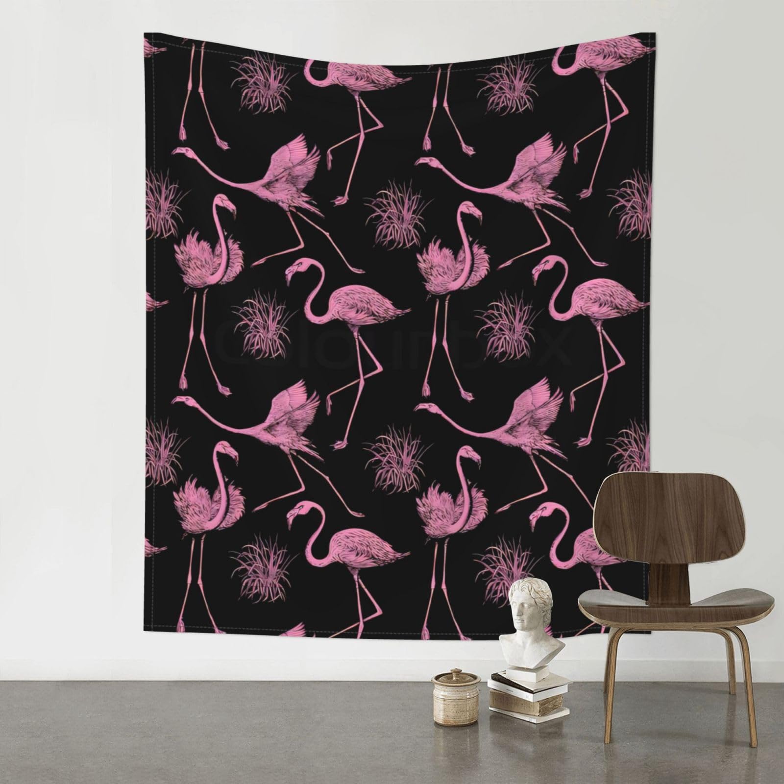 HJFCZH Abstract Flamingo Prints Wall Tapestry 60x51in – Boho Decor Throw for Bedroom, Dorm, Beach Cover & Picnic Blanket
