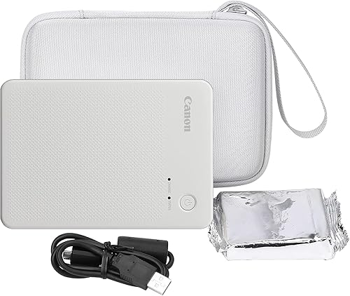 Vista 23 de co2CREA Estuche rígido de repuesto para impresora fotográfica cuadrada portátil Canon SELPHY QX20 / QX10 (funda rosa)