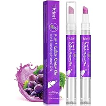 Cuticle Oil Pusher Pen - 2PCS 4 in 1 Cuticle Remover Pen for Nails, Nail Care Oil Pens with Micro-Dosin Oil for Hangnails, Dry & Damaged Nails, Moisturize Strengthen