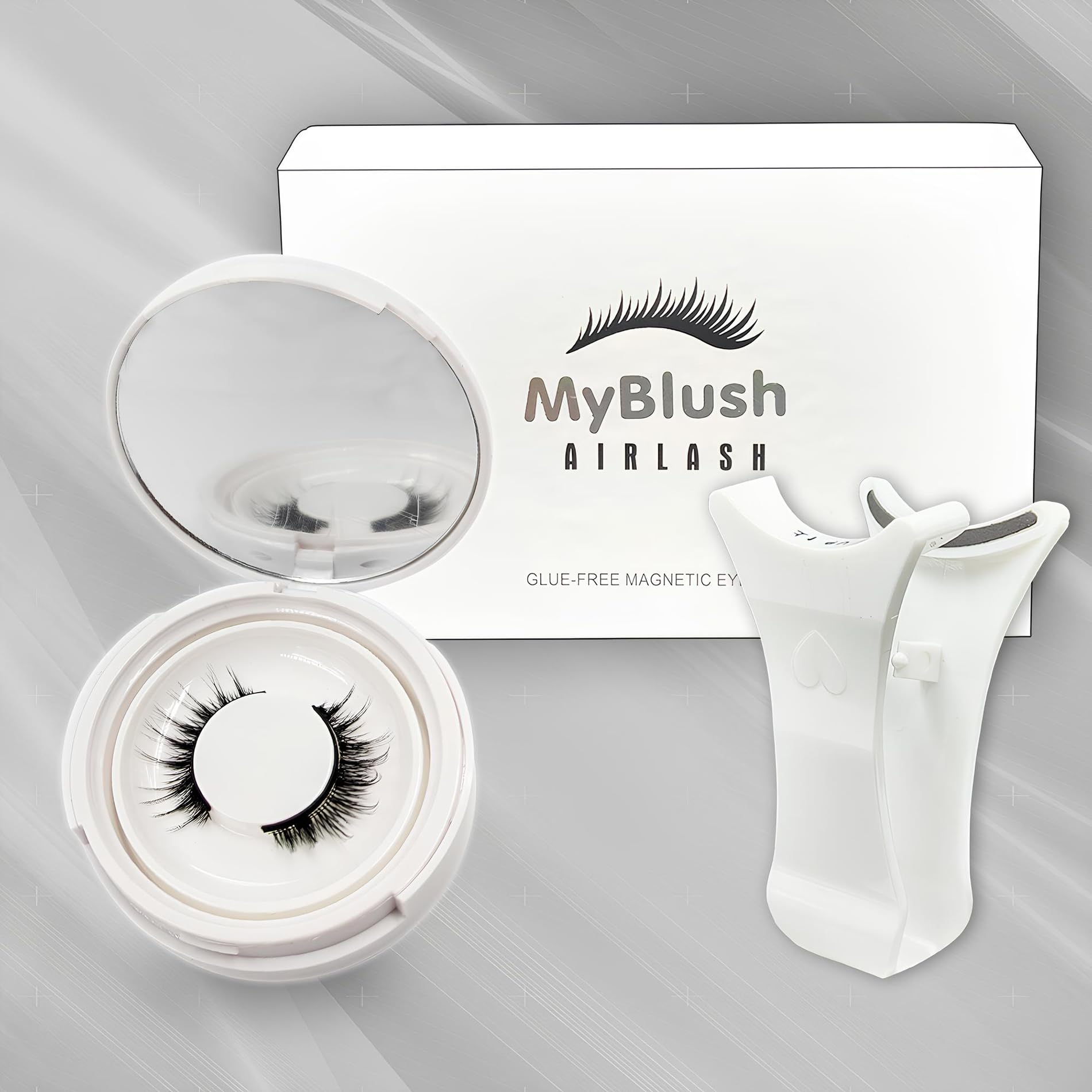 Magnetic eyelashes Natural Look Reusable Cat Eye Magnetic Lashes with Applicator Magnetic Eyelashes Kit without Eyeliner Wispy Clear Band False Eyelashes No Glue Needed