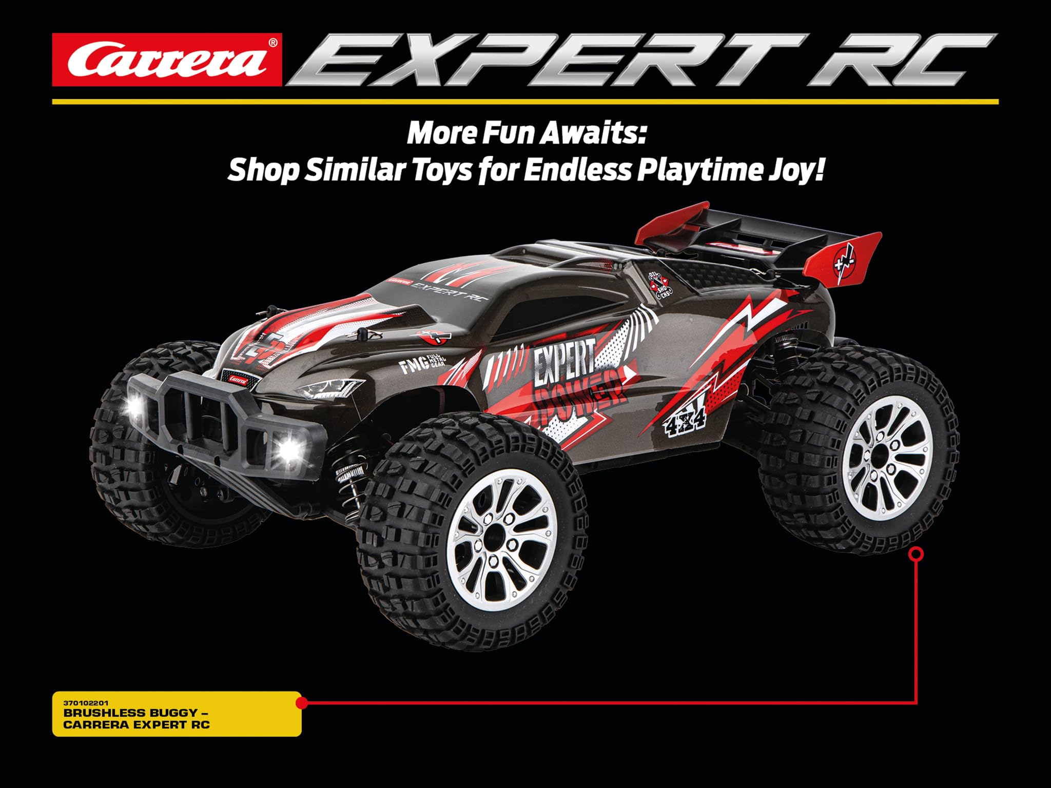 Carrera RC Ferngesteuerter Geländewagen 2,4GHz Offroad Expert RC I Maßstab 1:10 I ab 14 Jahren I Allradantrieb I Ready to Run - sofortiger Fahrspaß