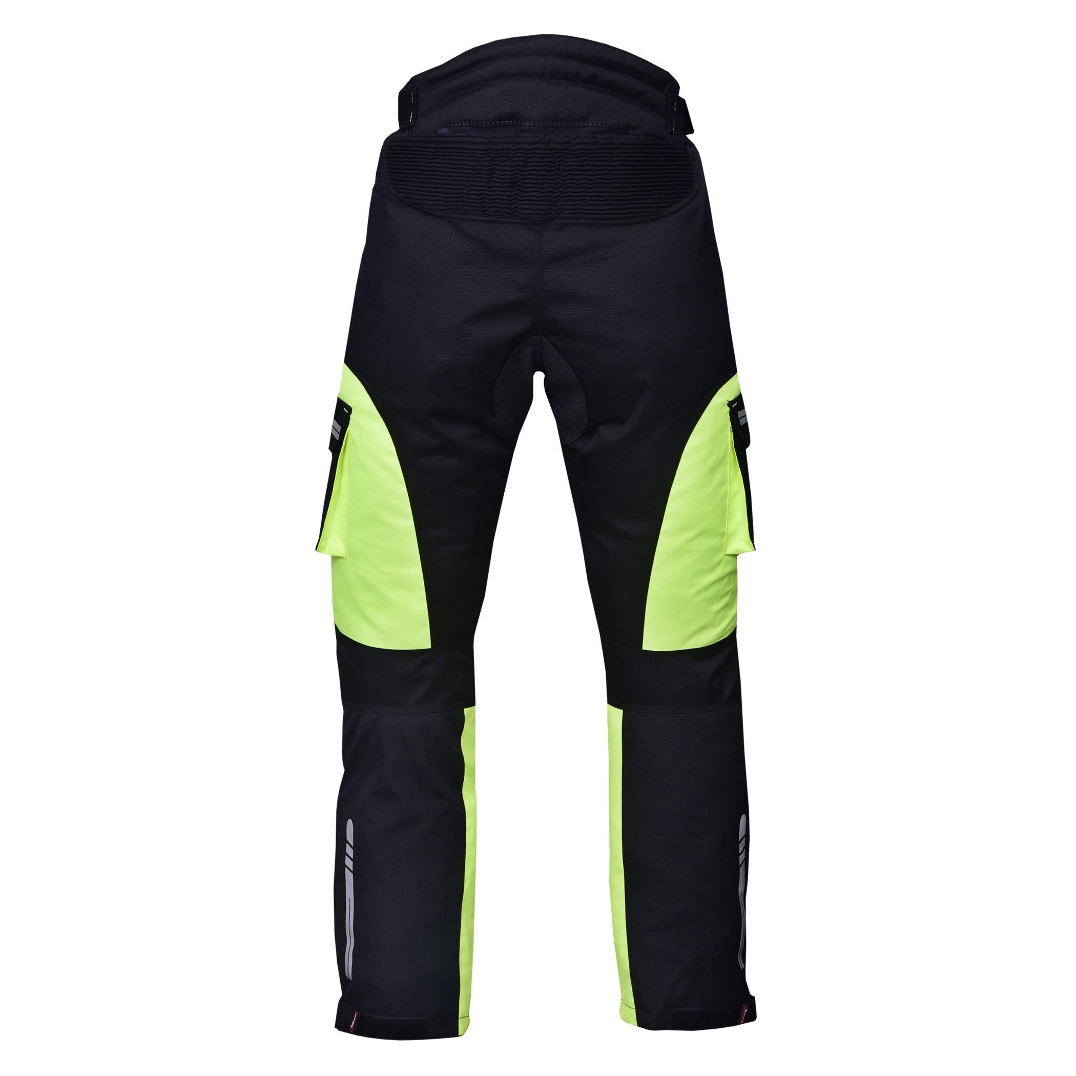 NORMAN Motorrad Wasserdicht Cordura Textil Hose Protektoren Reflektor Schwarz/Grün (Hivis) - Schwarz/Grün (Hivis), XXL