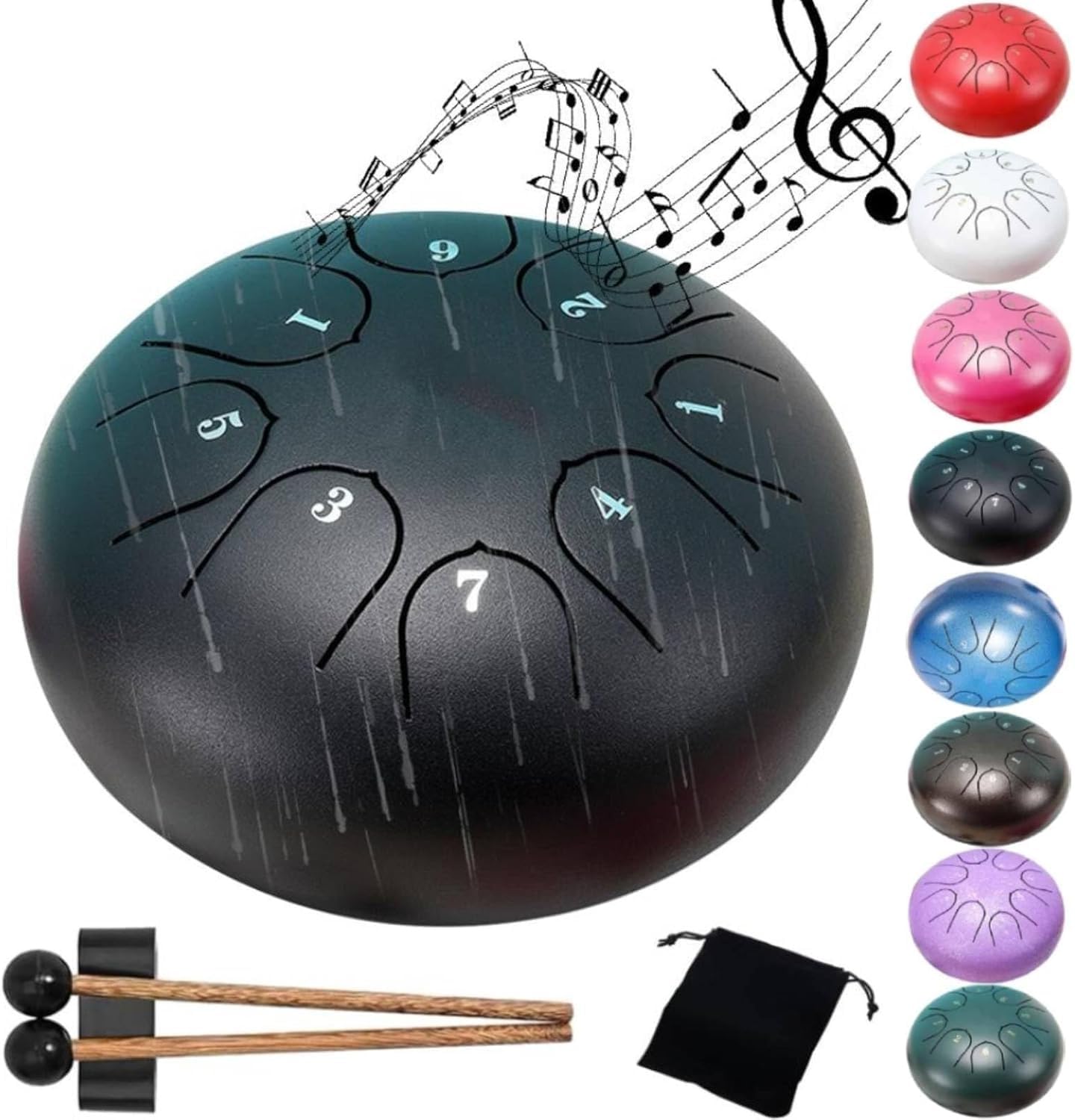 TINBOSE Bring The Serenity Of Rain To Your Outdoor Space With Our 6 Inch Garden Rain Drum(Black)