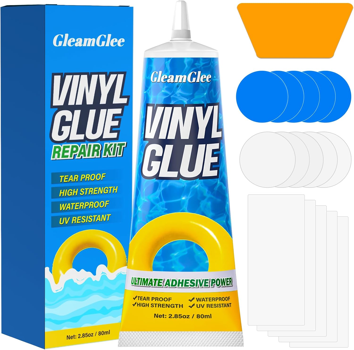 Air Mattress Patch Kit, Heavy-Duty Flexible Waterproof Vinyl Repair Kit