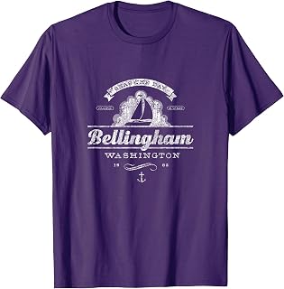 Bellingham WA Sailboat T-Shirt Vintage Nautical Throwback T-Shirt