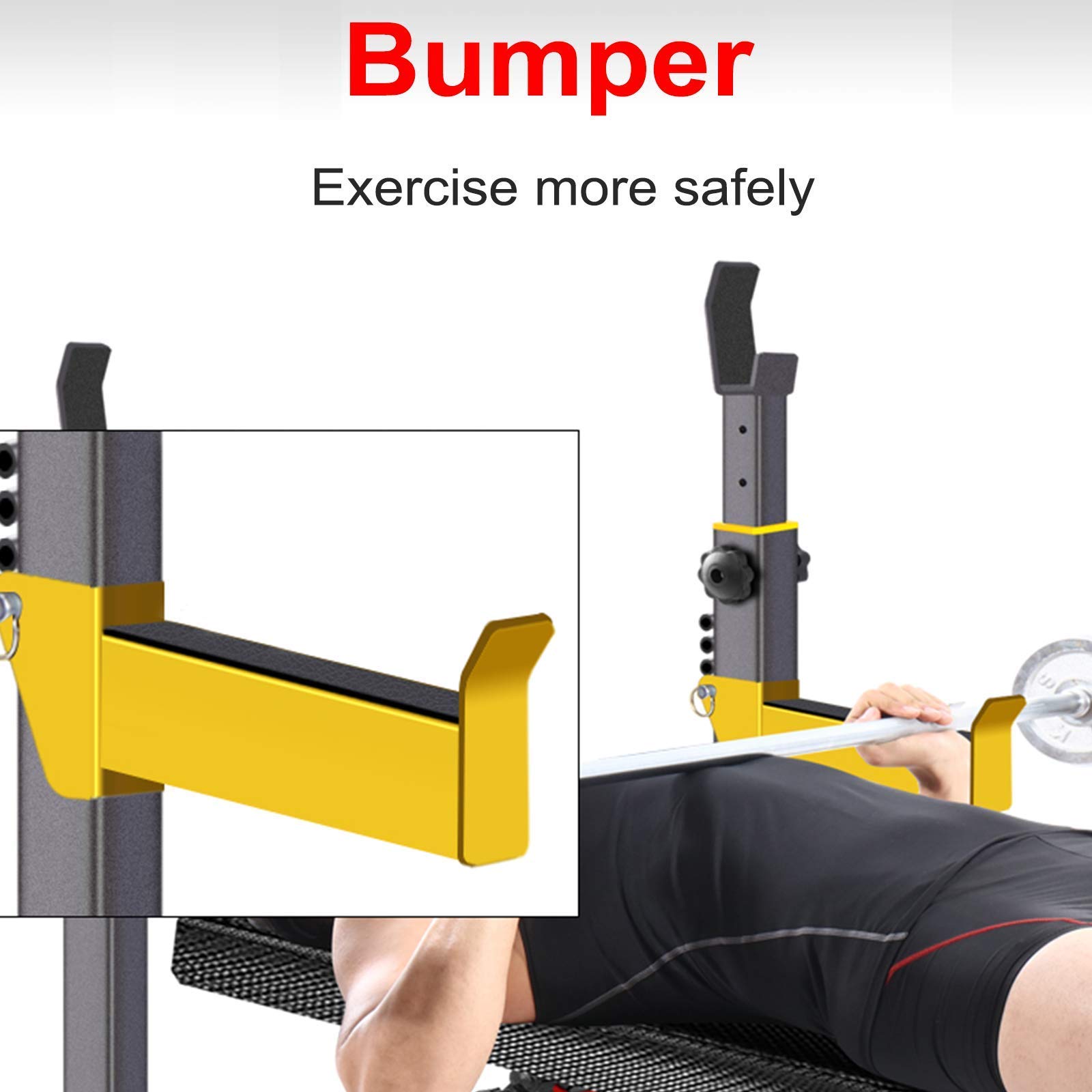 OTQEFTN Multi-Function Barbell Rack Dip Stand Home Gym Fitness Adjustable Squat Rack Weight Lifting Bench Press Dipping Station