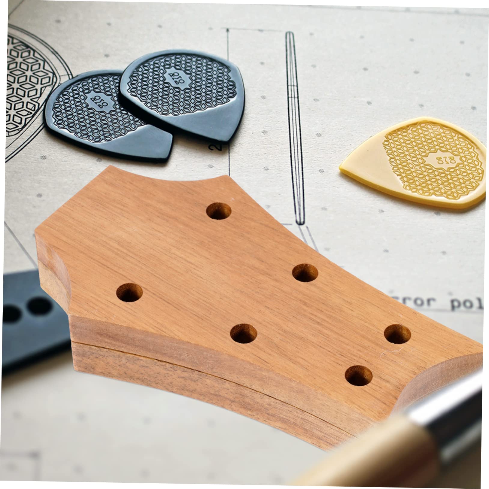 BESTonZON Plektrum Aufbewahrungsbox Aus Holz Tragebox Für Gitarrenplektren Aufbewahrungsbox Für Plektren Gitarrenplektrum-etui Zubehörbox Für Gitarren