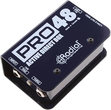 Radial Pro48 Active 1 Channel 48-Volt Compact Phantom Powered High Resolution Active Direct Box with Senor Cables 20' XLR Microphone Cable