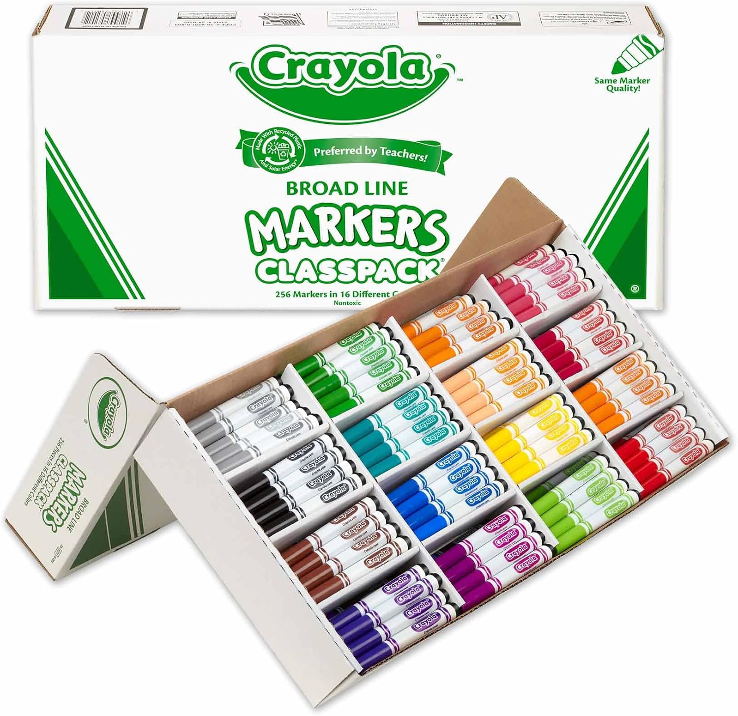 Crayola Broad Line Markers 256 Count Bulk Classroom Pack