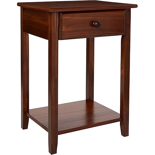 Amazon Com Casual Home Night Owl Nightstand With Usb Ports Warm Brown Furniture Decor
