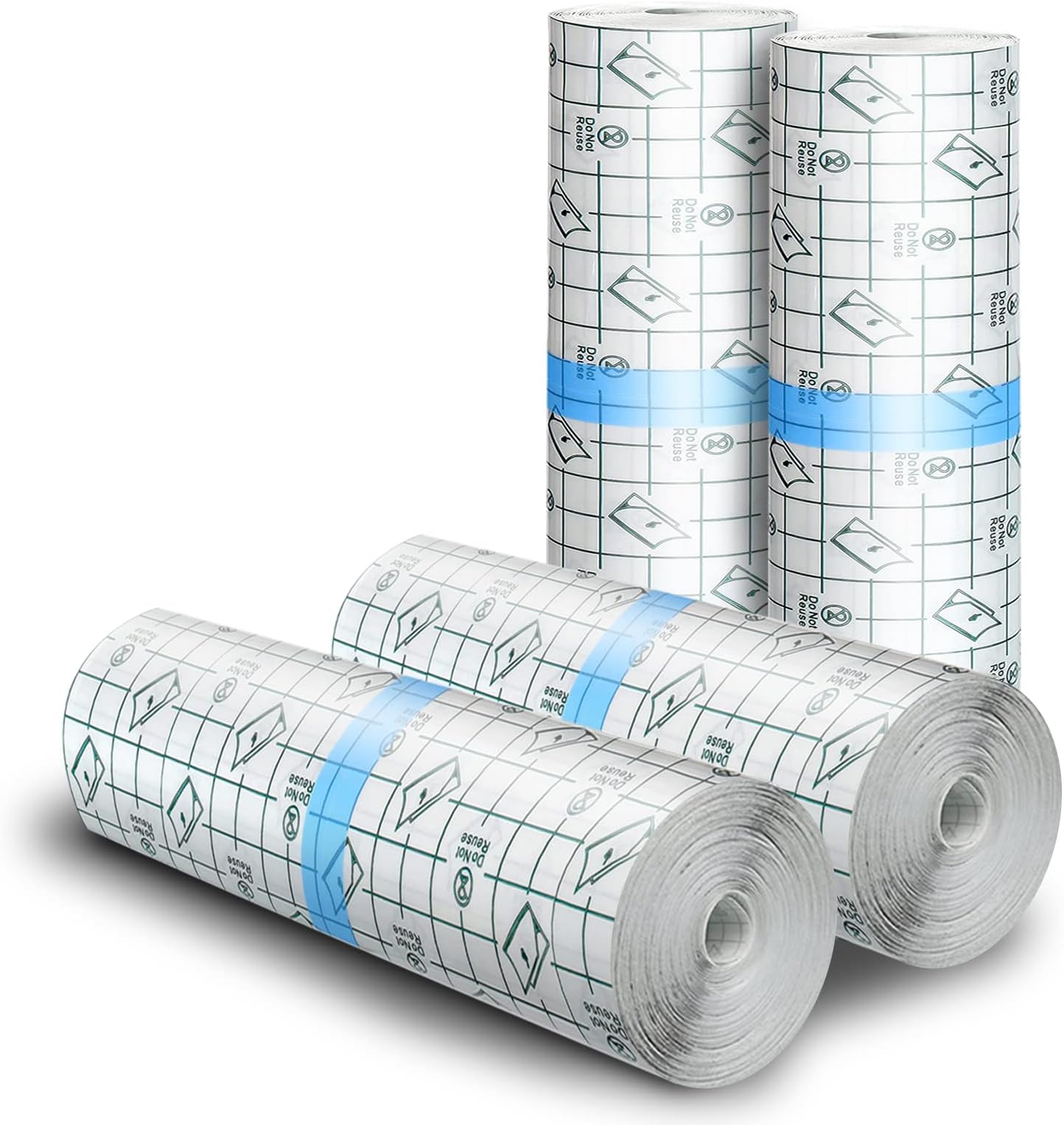 BFONS Tattoo Aftercare Waterproof Bandages Cover Up Tape, Supplies Care and Equipment Second Skin Protective Clear Sterile Safe 4 Rolls (Each Roll, 6" x 4.4 Yard)