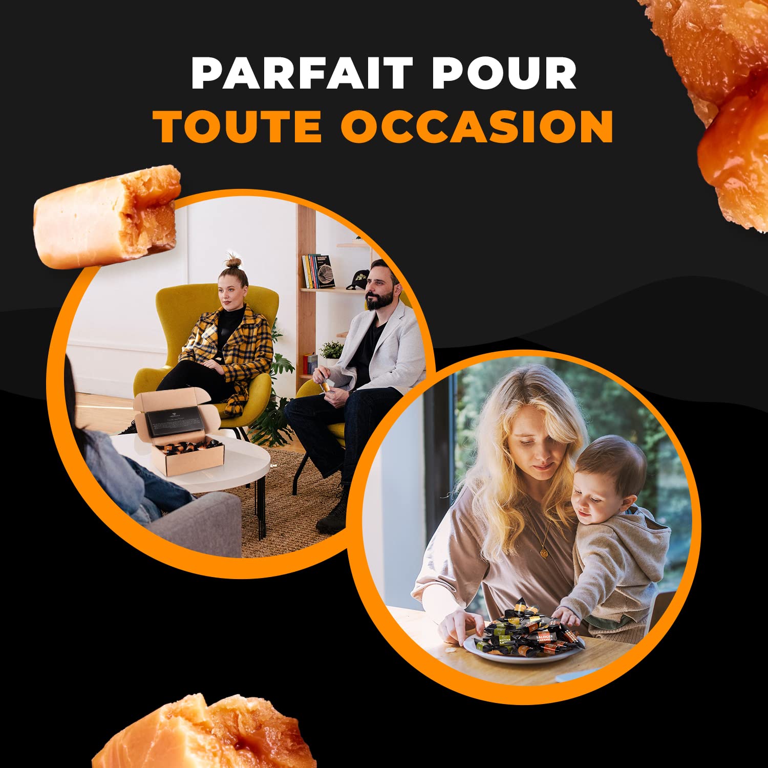 Caramels Fondants - Café Fort - Fabrication Artisanale - Bonbons Faits à la Main Fudge - Épicerie Fine Mr Fudgesto - Boîte 900g