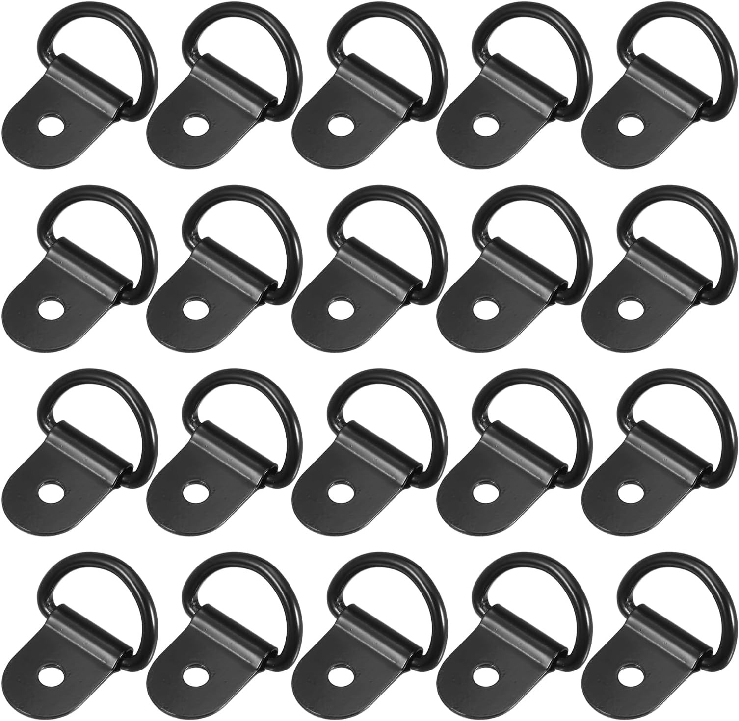 Ring Tie Down Anchor,Heavy Duty Tie Down Lashing Rings,D Mounting Ring Lashing Eyelets Steel Truck for Trailer Boat Cargo, 3mm Diameter for Truck Cars Black ﻿ (6, Black)
