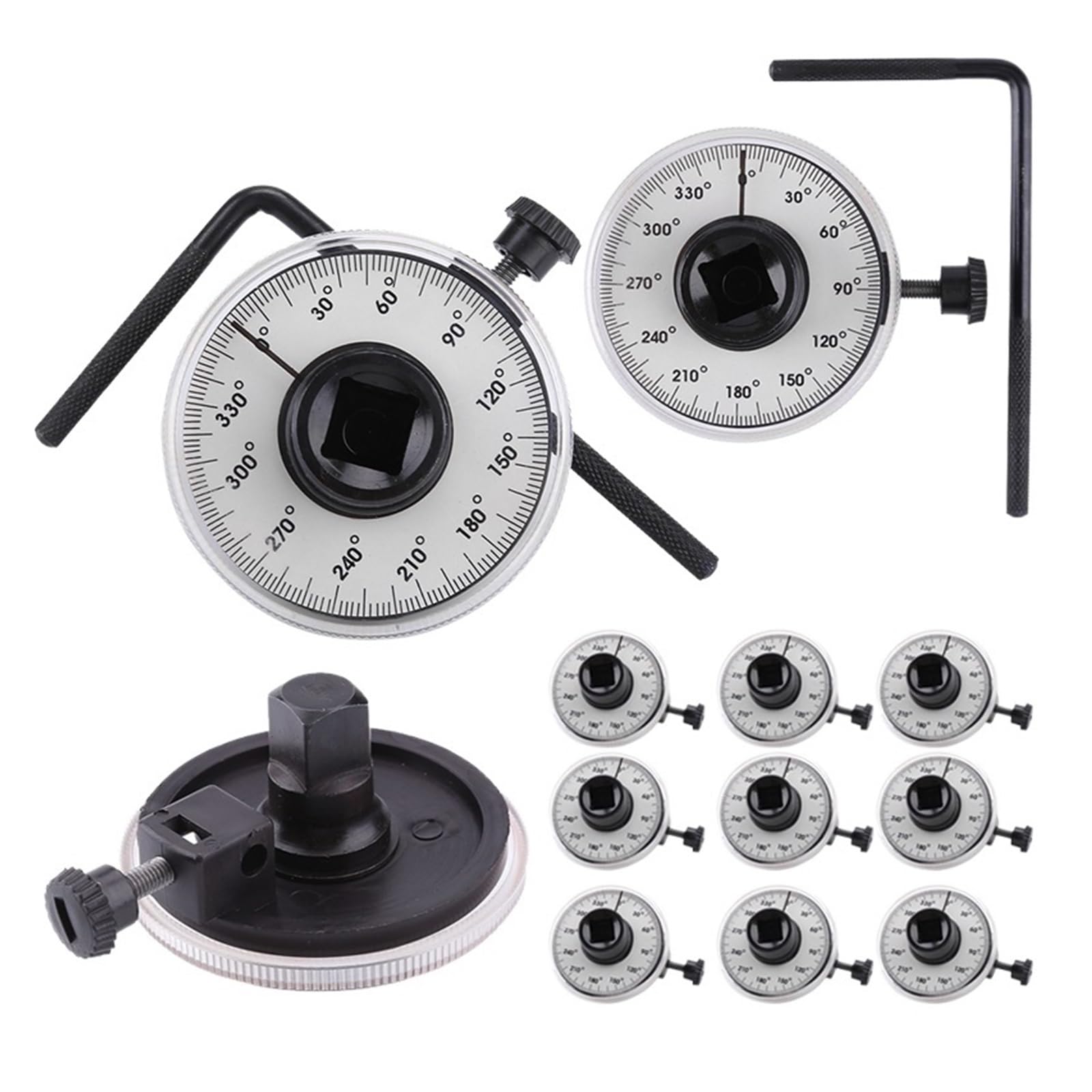 Mnmioio 10Pcs 1- Angle Torque Gauges Torque Wrench Torquemeter Dial Angle Rotation Measurer Hand Tool Wrench Measuring Automotive Meter,Measurement Instrument(10Pcs)