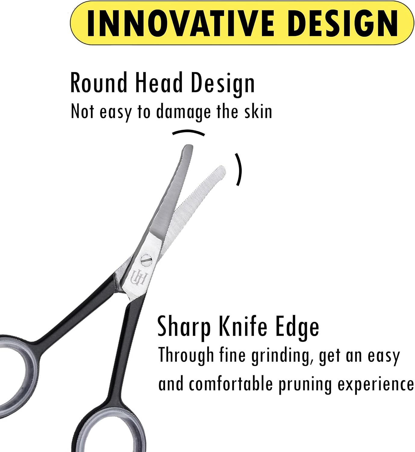 "UMAHASS 4.0" Premium Nose Hair Scissors" For Men, Nasal Hair Tweezers for Women, Safety Blades with Rounded Tip for Trimming Small Details Facial Hair, Ear Hair, Eyebrow