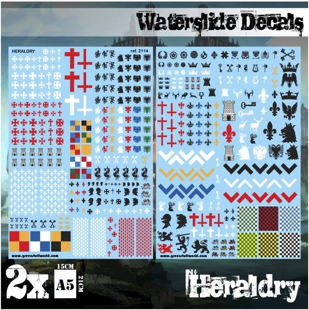 Greenstaff World Waterslide Decal Coat of Arms Set Plastic Model Decals GSWD-2114
