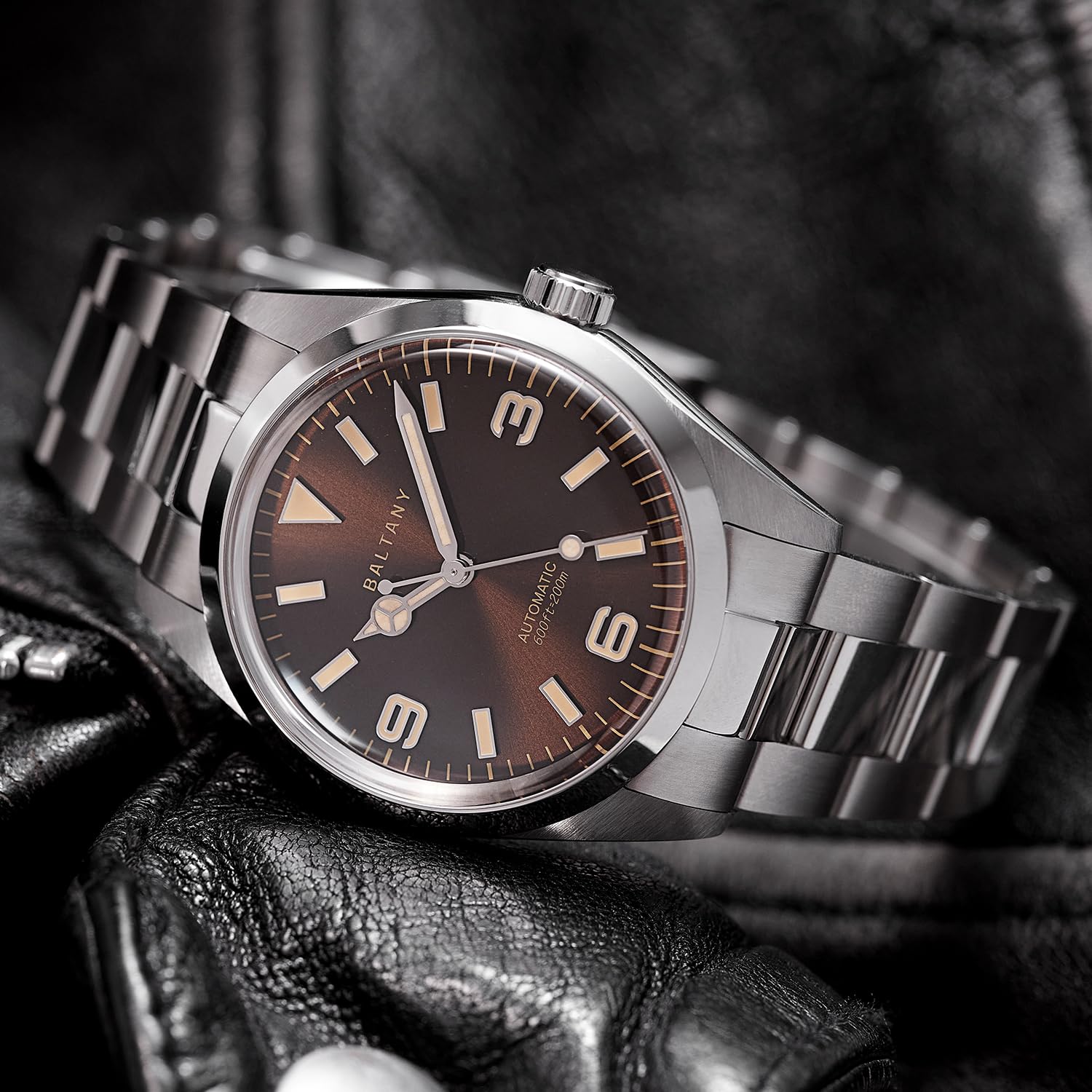 Baltany Explorer Homage Montre automatique 36/39 mm étanche vintage GADA pour homme avec luminescence