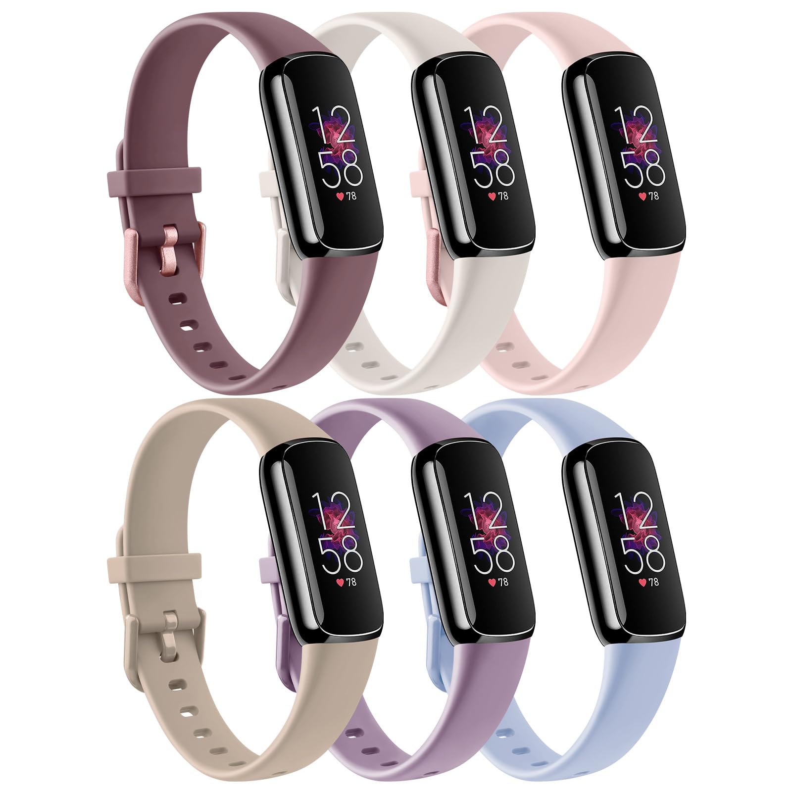 Straps for Fitbit Luxe Strap for Women Men Waterproof Soft Strap Replacement for Fitbit Luxe/Luxe Special Edition Fitness Tracker (S 5.5"-7.1"