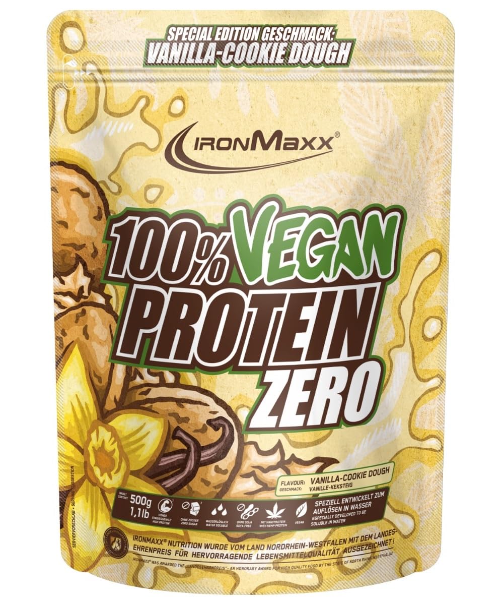 IronMaxx 100% Vegan Protein Zero – Vanilla Cookie Dough (500 g)